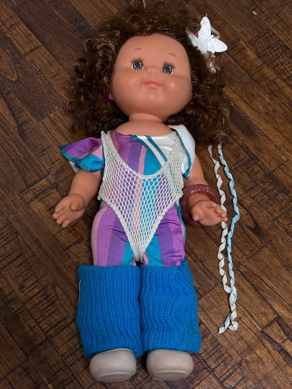 Vintage 1985 Panosh Place 17" Honeycomb Doll Brown Hair Exercise Outfit